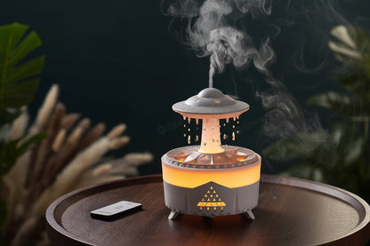 Rain Cloud Humidifier Water Drip with Remote Raindrop Humidifier Rain Cloud Diffuser Mushroon Air Humidifier with Rain Lamp