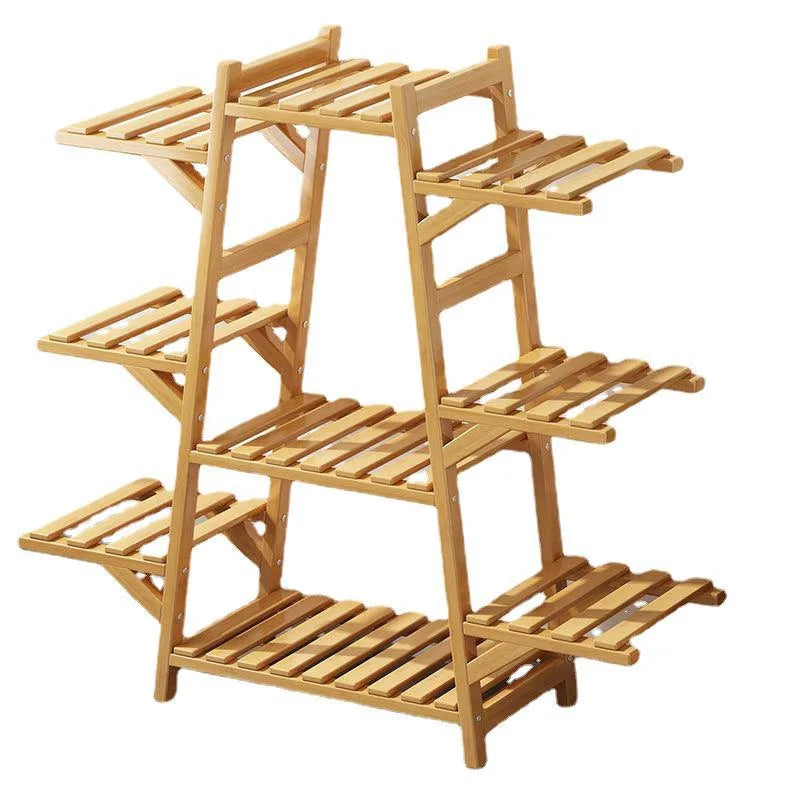 Elevate Your Space with Our Stylish Multi-Layer Bamboo Plant Rack – Perfect for Balconies and Living Rooms!