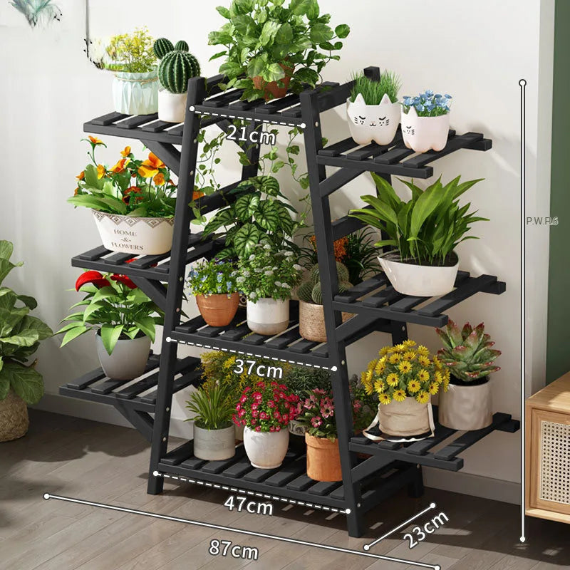 Elevate Your Space with Our Stylish Multi-Layer Bamboo Plant Rack – Pe ...