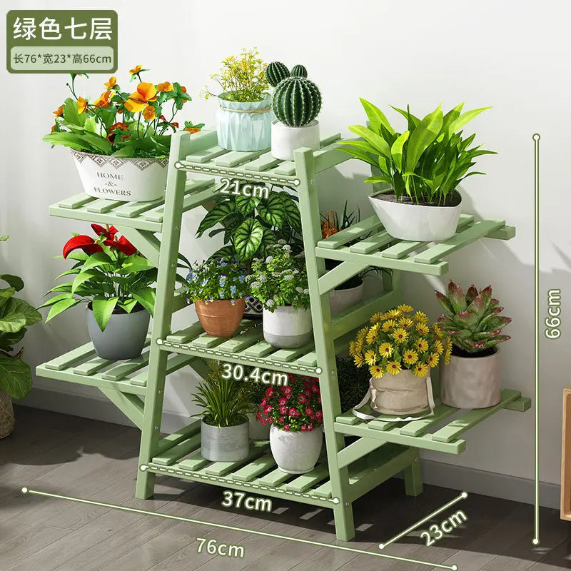 Elevate Your Space with Our Stylish Multi-Layer Bamboo Plant Rack – Perfect for Balconies and Living Rooms!
